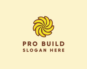 Yellow Banana Sun logo design