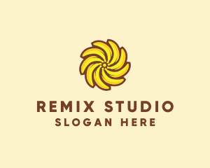 Yellow Banana Sun logo design