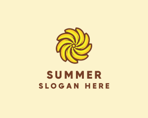 Yellow Banana Sun logo design