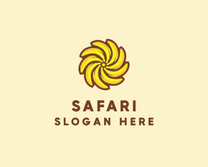 Yellow Banana Sun logo design