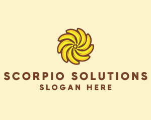 Yellow Banana Sun logo design