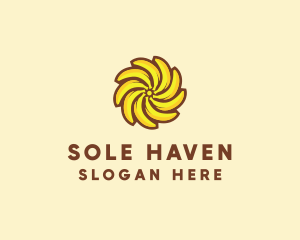 Yellow Banana Sun logo design