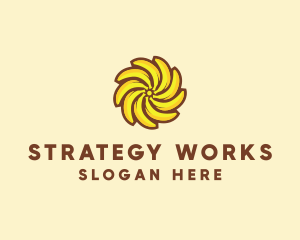 Yellow Banana Sun logo design