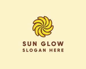 Yellow Banana Sun logo design