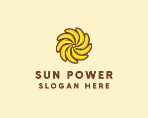 Yellow Banana Sun logo design