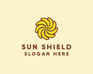Yellow Banana Sun logo design