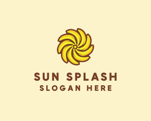 Yellow Banana Sun logo design