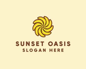 Yellow Banana Sun logo design