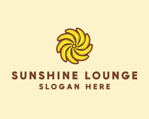 Yellow Banana Sun logo design