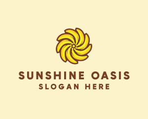 Yellow Banana Sun logo design