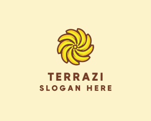 Yellow Banana Sun logo design