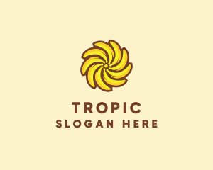 Yellow Banana Sun logo design