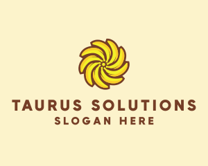 Yellow Banana Sun logo design