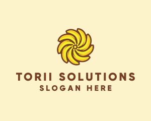 Yellow Banana Sun logo design