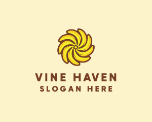 Yellow Banana Sun logo design