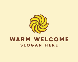 Yellow Banana Sun logo design