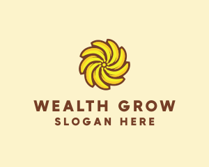 Yellow Banana Sun logo design