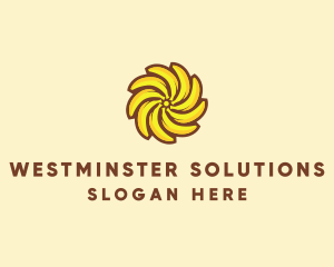 Yellow Banana Sun logo design