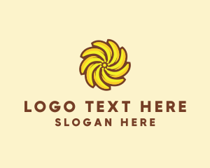 Flavour - Yellow Banana Sun logo design