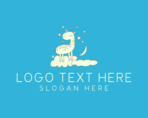 Zoo - Cute Giraffe Cloud logo design