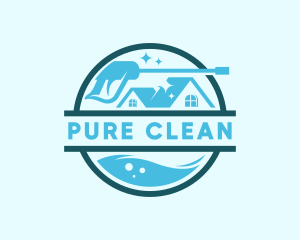 Housekeeping Pressure Washer Cleaning logo design