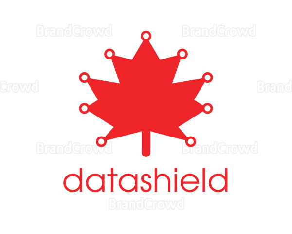 Red Canadian Maple Leaf Technology Logo