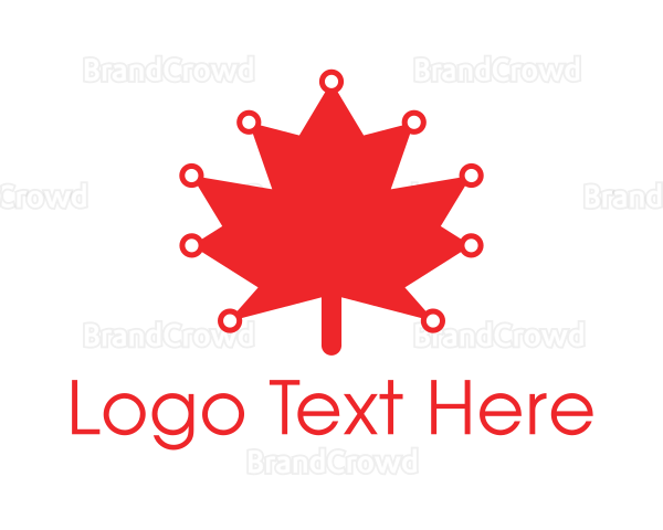 Red Canadian Maple Leaf Technology Logo