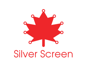 Red Canadian Maple Leaf Technology Logo