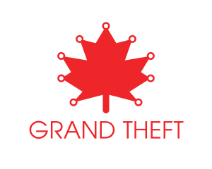 Canada - Red Canadian Maple Leaf Technology logo design