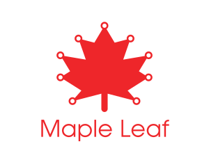 Toronto - Red Canadian Maple Leaf Technology logo design