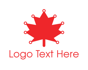 Red Canadian Maple Leaf Technology Logo