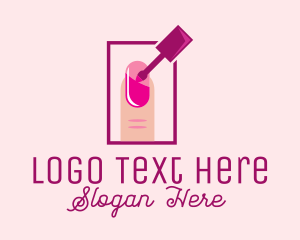 Nail Design - Pink Nail Polish Manicure logo design