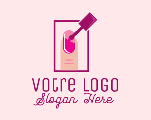 Pink Nail Polish Manicure Logo