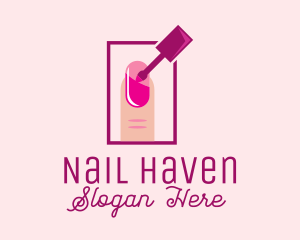 Manicure - Pink Nail Polish Manicure logo design
