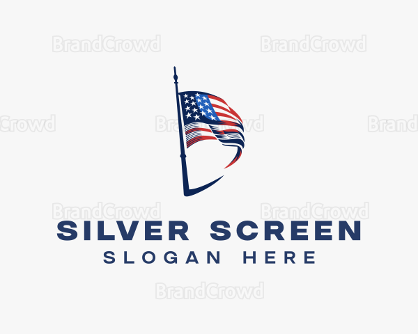 American Flag Letter D Logo