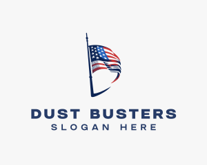 American Flag Letter D logo design