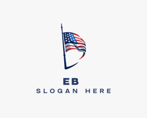 Tourism - American Flag Letter D logo design