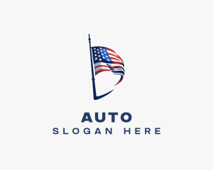 Geography - American Flag Letter D logo design