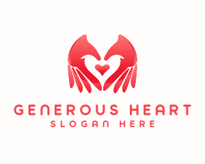 Heart Hands Love logo design