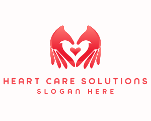 Heart Hands Love logo design