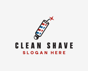 Shave - Barber Pole Dynamite logo design