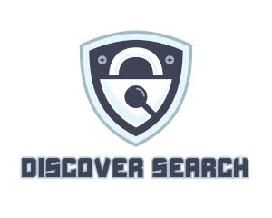 Search Padlock Shield logo design