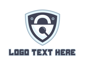 Password - Search Padlock Shield logo design