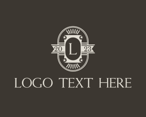 Lettermark - Old School Retro Banner logo design