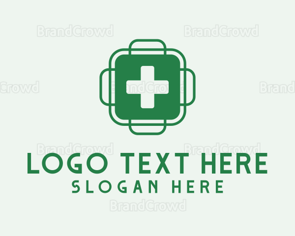 Green Health Cross Logo