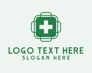 Drugstore - Green Health Cross logo design