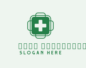 Pharmacy - Green Health Cross logo design