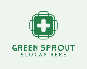 Green Health Cross  logo design