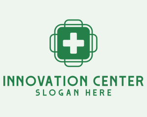 Center - Green Health Cross logo design