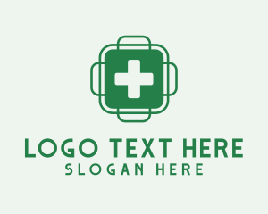 Center - Green Health Cross logo design